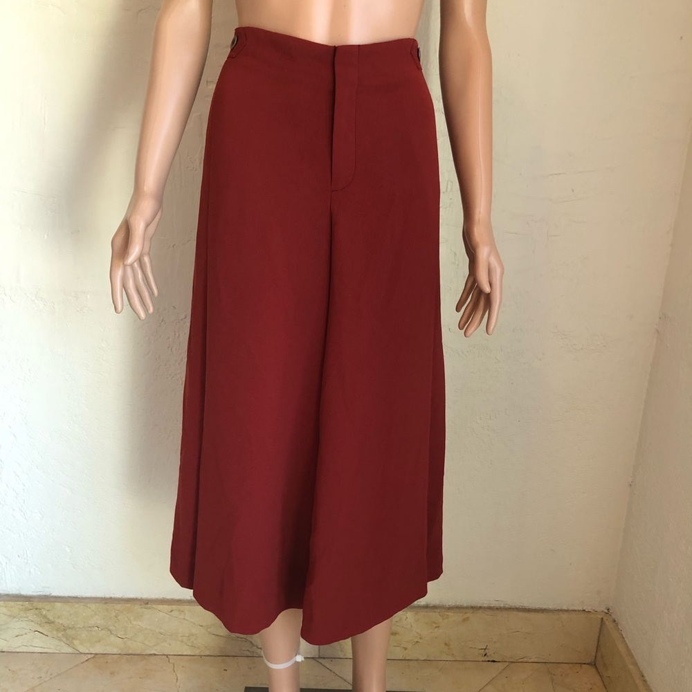 The Essential Culotte By Anthropologie Brown Wide-Leg Capri Pants Women’s Size 8